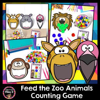 Feed the Zoo Animals Counting Game by Tales From Miss D | TPT