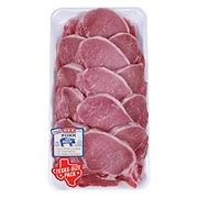 H E B Bone In Center Loin Rib Pork Chops Thick Cut Value Pack Shop