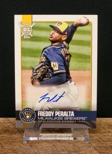 2021 Topps Big League Baseball Freddy Peralta Auto Bla Fp Ebay