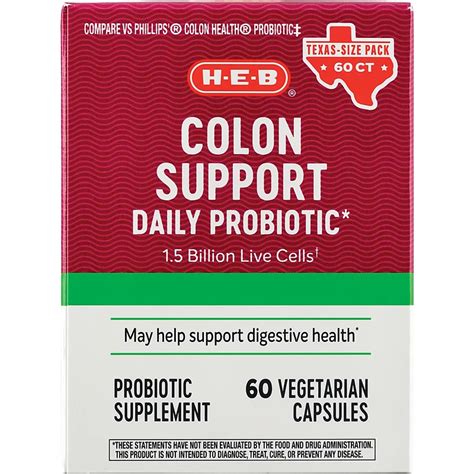 H E B Probiotic Colon Support Capsules Shop Diet And Fitness At H E B