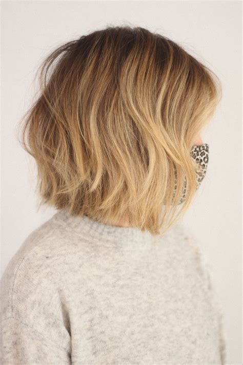 Textured Blonde Bob in 2024 | Blonde ombre short hair, Warm blonde hair ...