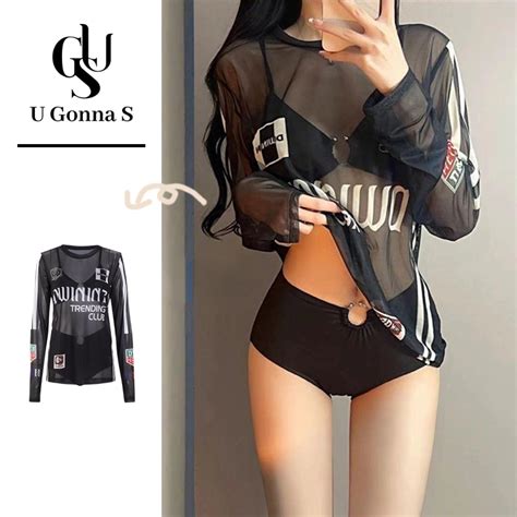 U Gonna S Bikini Bộ Đồ Bơi Đi Biển Nữ Gợi Cảm Đệm Mảnh Phong Cách Mới Có Che Tay Dài Cao