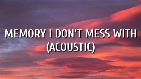 Lee Brice Memory I Don T Mess With Acoustic Lyrics Youtube