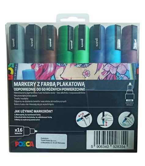 Zestaw Marker W Z Farb Plakatow Uni Posca Pc M Op Kolor W