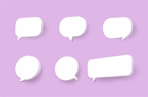 3d Speech Bubble Chat Icon Collection Set Poster And Sticker Concept Banner 7691108 Vector Art