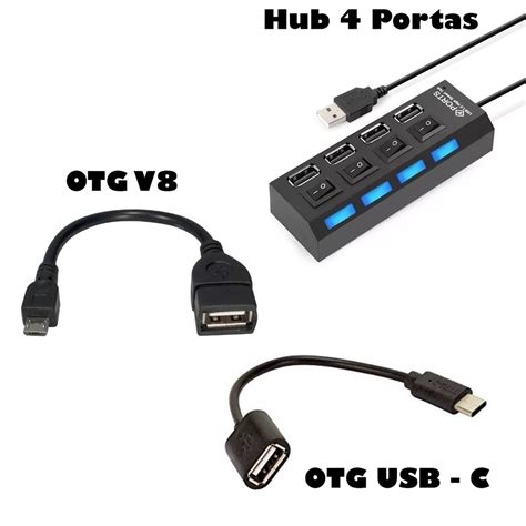 Usb Hub Portas Otg Tipo C Usb C Otg V Micro Usb Adaptador