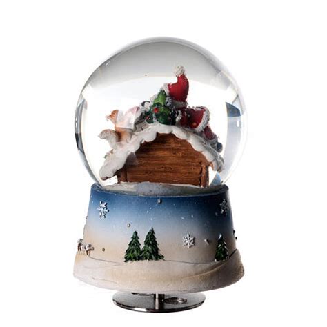 Christmas snow globe music box Santa Claus squirrel 15x10x10 cm ...