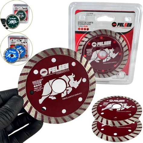 Kit 3 Disco Diamantado Turbo Continuo Segmentado Para Cortes Em Marmore