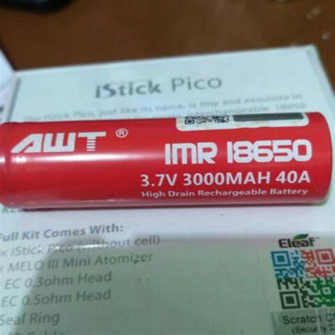 Jual Baterai Rokok Elektrik Awt Mah For Vape Vapor Isticq Pico