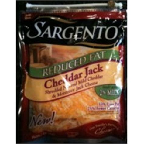 Sargento Shredded Cheddar Jack Cheese Reduced Fat Calories Nutrition