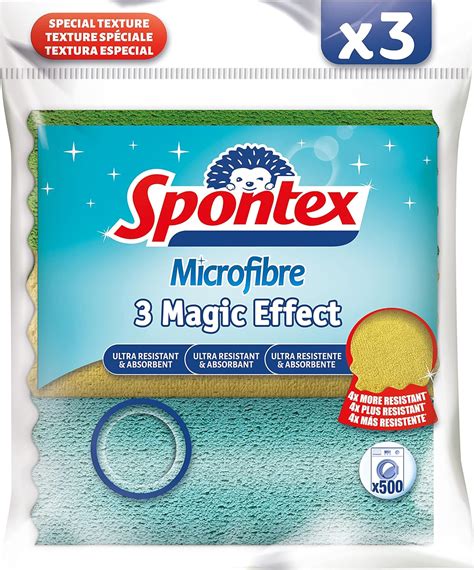 Spontex Magic Effect 3 Lavettes Microfibre Microfibres Nouvelle