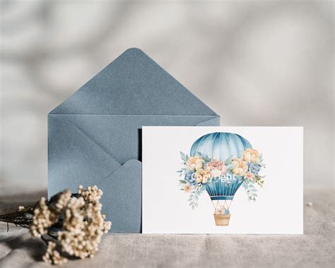 Hot Air Ballon Png Graphics Baby Shower Clipart Bundle Boho Etsy