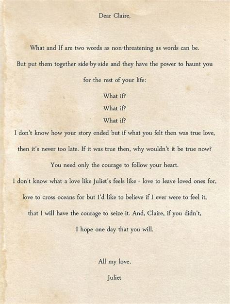 What if letters to Juliet