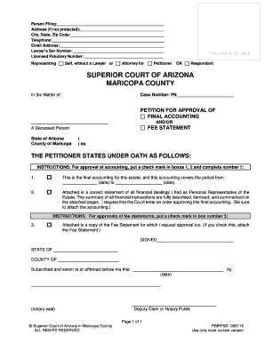 Fillable Online Superiorcourt Maricopa Petition For Approval Of Final