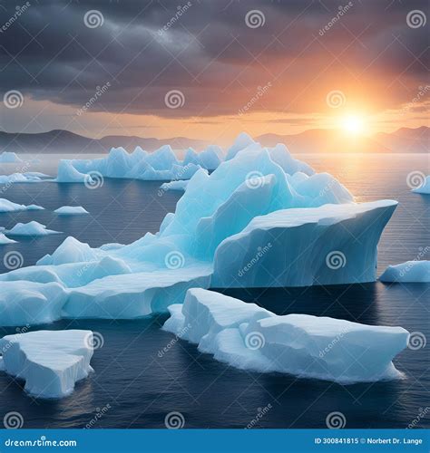 Large Icebergs Ai Generatet Stock Image Image Of Large Blue 300841815