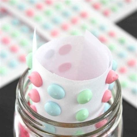 Homemade Colored Candy Dots On Paper