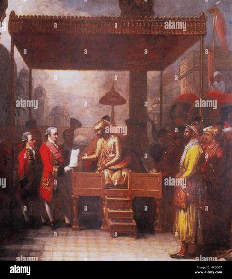 Clive receiving Diwani from Mughal emperor Shah Alam II Stock Photo - Alamy