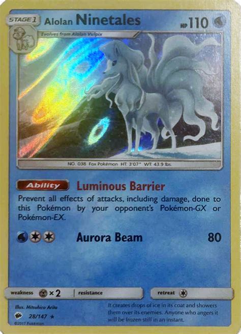 Ripple Holofoil Alolan Ninetales Burning Shadows Gx Challenge