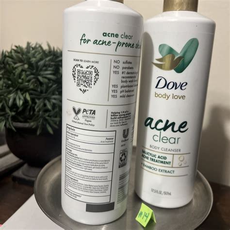 2 Dove Body Love Acne Clear Body Cleanser W Salicylic Acid Bamboo Extract 17 5 Ebay