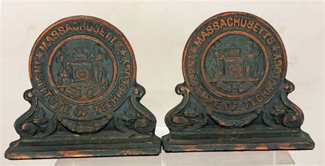 Rare Antique Vintage Massachusetts Institute Of Technology Mit Book Ends Rare Antique Vintage