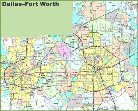 Dallas and Fort Worth map - Ontheworldmap.com