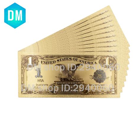 10pcs 1899 Year American One Dollar Gold Banknote Collectible 24k Gold