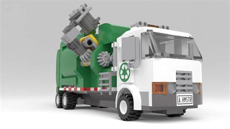 Müllabfuhr mit Hebe-Mechanismus räumt bei LEGO Ideas auf - zusammengebaut