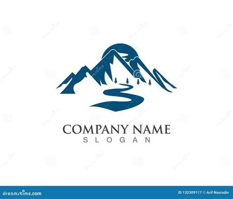 Mountain River Nature Landscape Logo and Symbol Stock Illustration - Illustration of outdoor ...