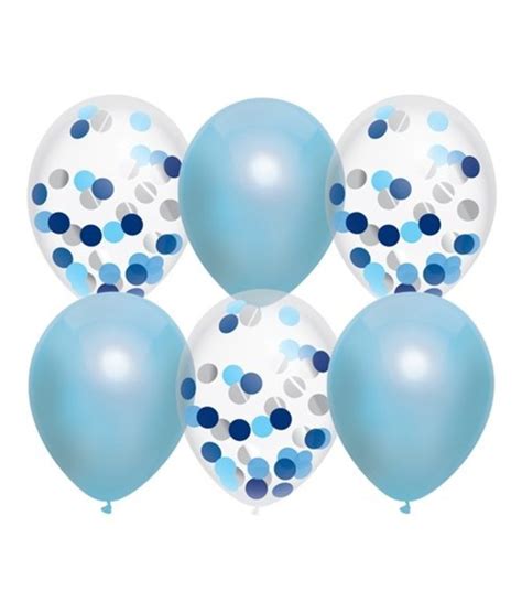 Ballonnen Mix Sky Blue 30cm 6st Feestdeco