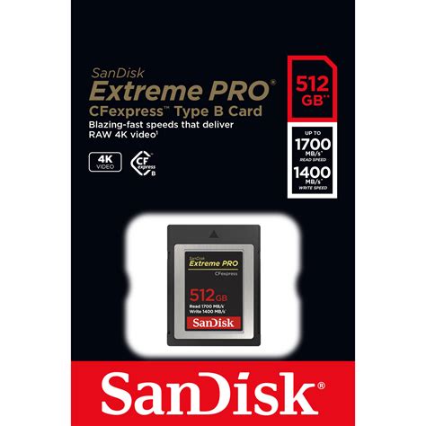 SanDisk 512GB Extreme PRO CFexpress Card Type B SDCFE 512G ANCIN