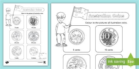 Australian Coins Colouring Page (Teacher-Made)