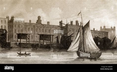 The Customs Port Of London England 18th Century Stock Photo