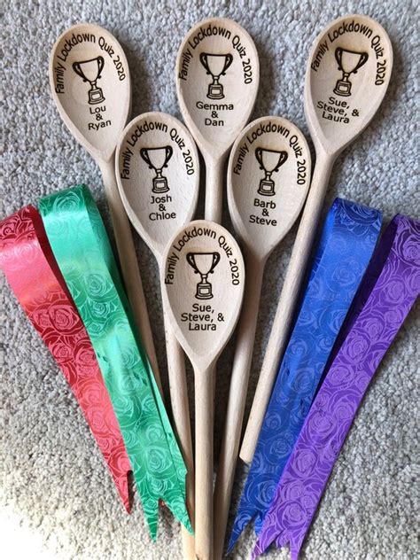 Trophy Spoon Personalised Engraved Wooden Spoon Winner Loser Star