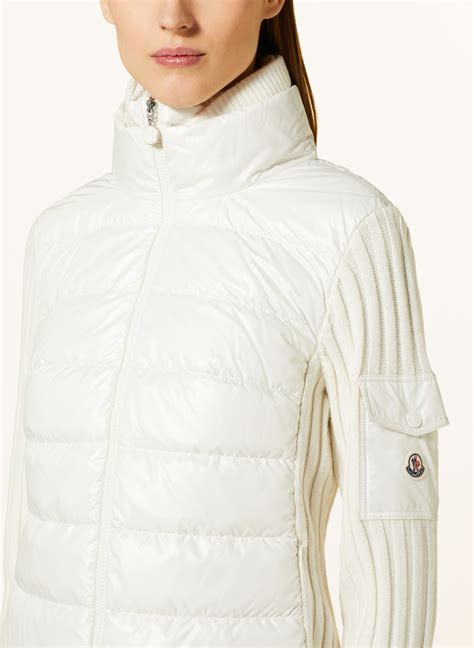 Moncler Daunenjacke Im Materialmix In Ecru