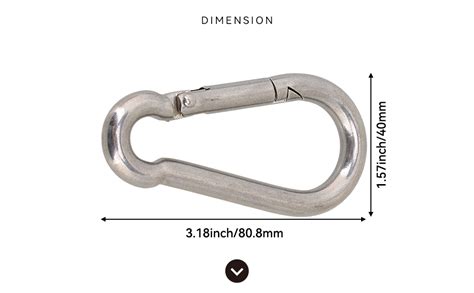 Cnbtr Pcs Stainless Steel Spring Snap Hook M Inch Heavy