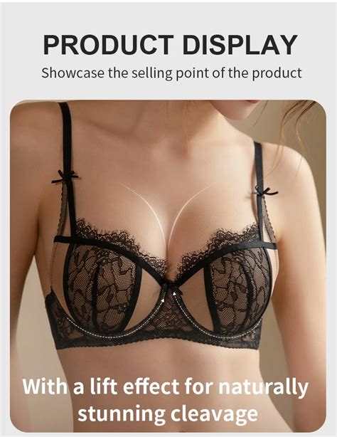 Women Push Up Sexy Lingerie Set Lace Eyelash Decor Bra Panty Sets Underwire Padded Underwear For