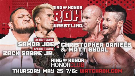 Ring Of Honor Tv Live Results Samoa Joe Zack Sabre Jr Vs