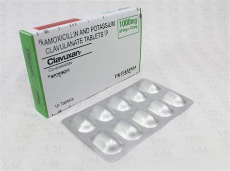 Amoxicillin And Potassium Clavulanate Tablets Ip 875mg 125mg Clavuxan 1000mg