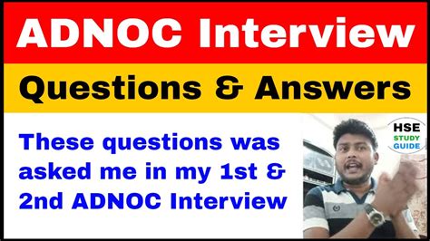 ADNOC Interview Questions Which Was Asked Me In My 1st 2nd Interview