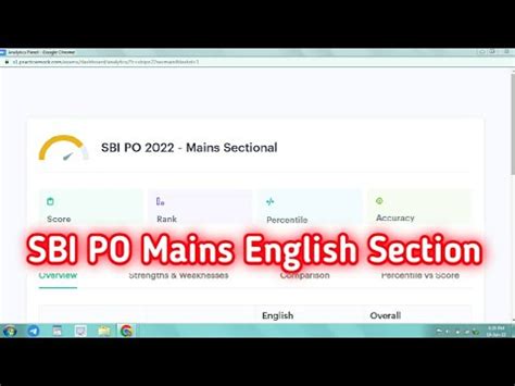 Sbi Po Mains English Sectional Mock Score With Detail Analysis