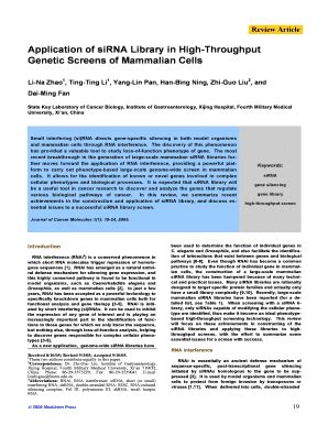 Fillable Online applications of sirna library in high throughput ... 