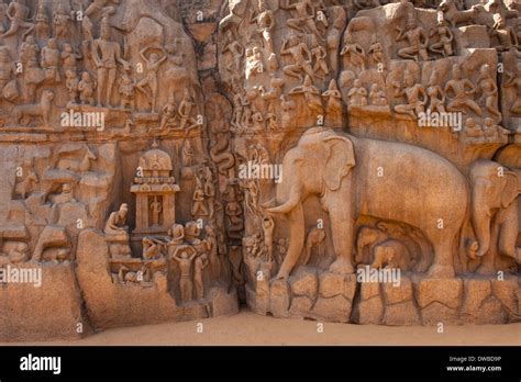 Tamil Nadu India Mamallapuram Bhagirathas O Arjuna La