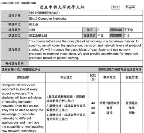 計算機網路 課程詢問 中興大學板 Dcard