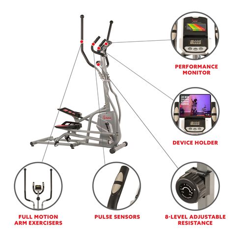 Elliptical Trainer Machine Magnetic Elliptical w/ Device Holder, LCD M