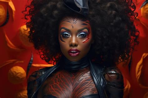 Premium AI Image Day Of The Dead Beauty Girl Smiling Wearin Bikini Dress Posing At Night