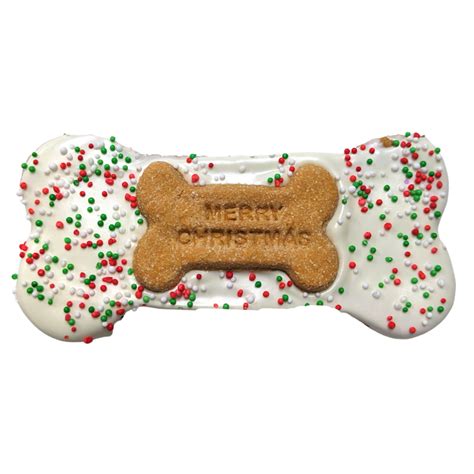 Large Merry Christmas Bone Cookie Dog Treat For Doggy Birthday Times