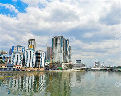 Pasig River in Manila, the Philippines, with Intramuros Bridge in the ...