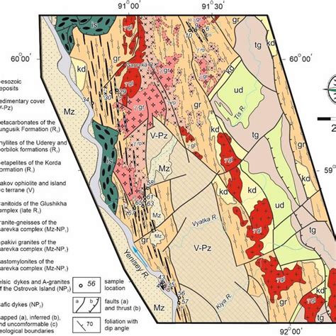 A Geological Sketch Map Of The Yenisey Ridge Showing The Location Of