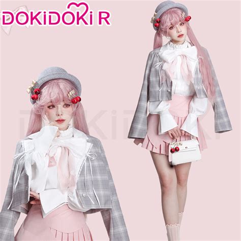 Dokidoki R Cosplay Cosplay Costume Hanami Sakura Pink Suit