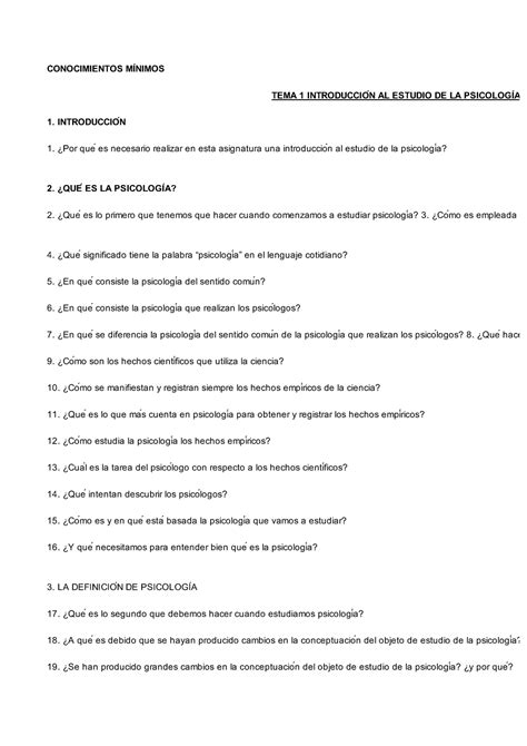 Tema Conocimientos Minimos Con Espacios Para Respuestas